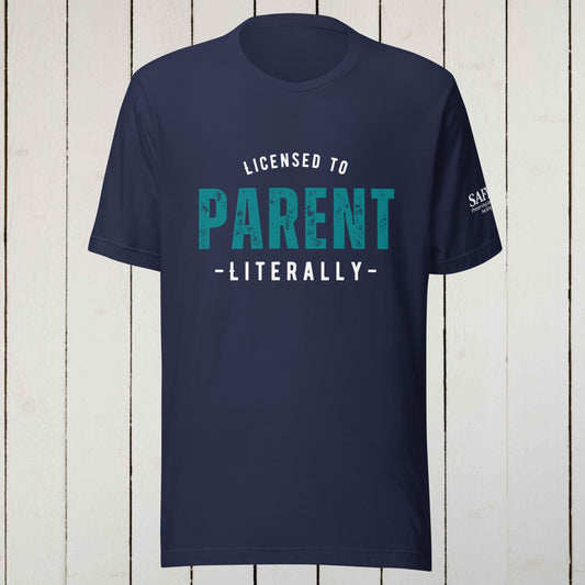 SAFY - Licensed To Parent Literally Short Sleeve Navy Blue T-Shirt